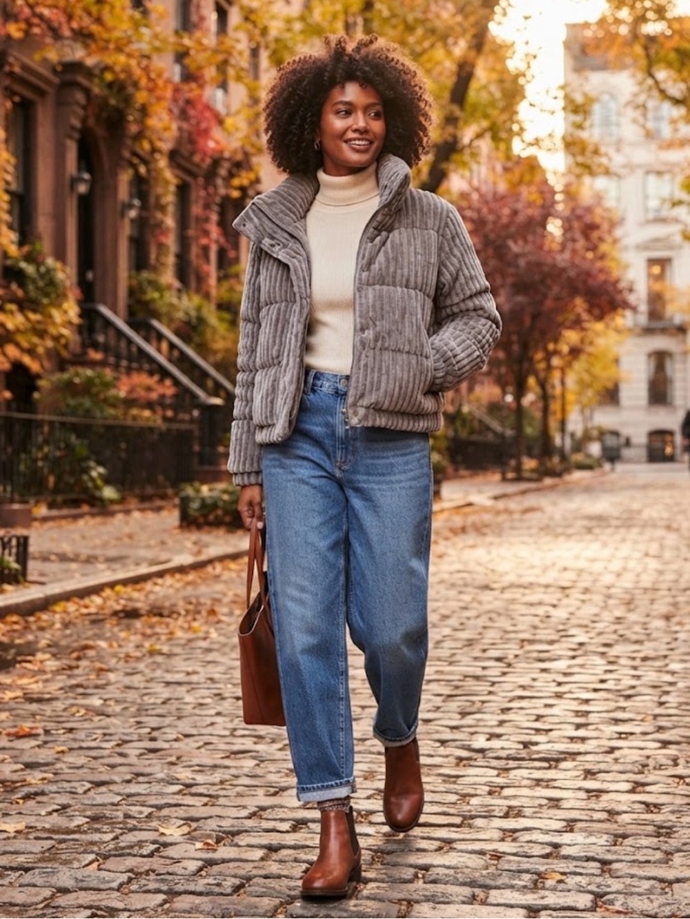 AMERICAN EAGLE Plush Ribbed Faux-Fur Jacket - Gray